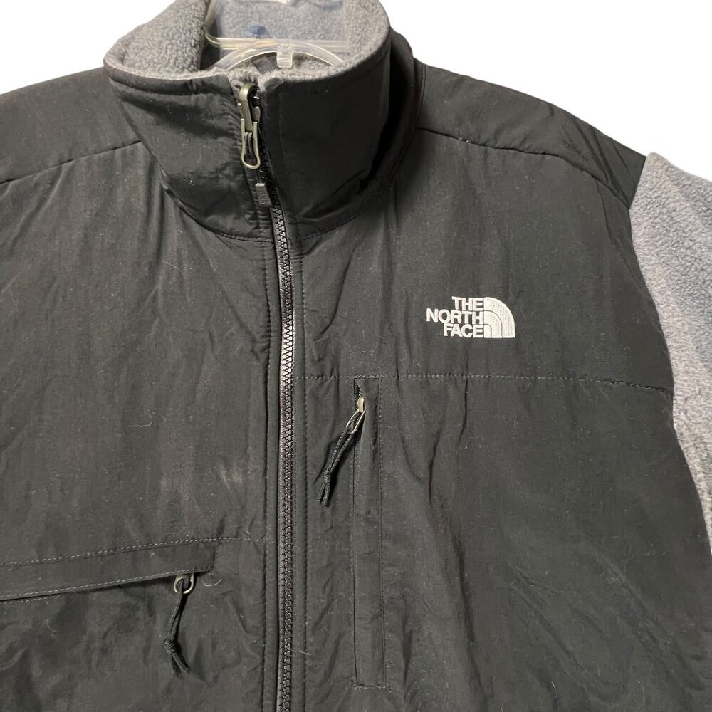 The North Face Polartec Denali Mens Full Zip Gray Black Fleece Jacket Pockets L - Picture 3 of 14